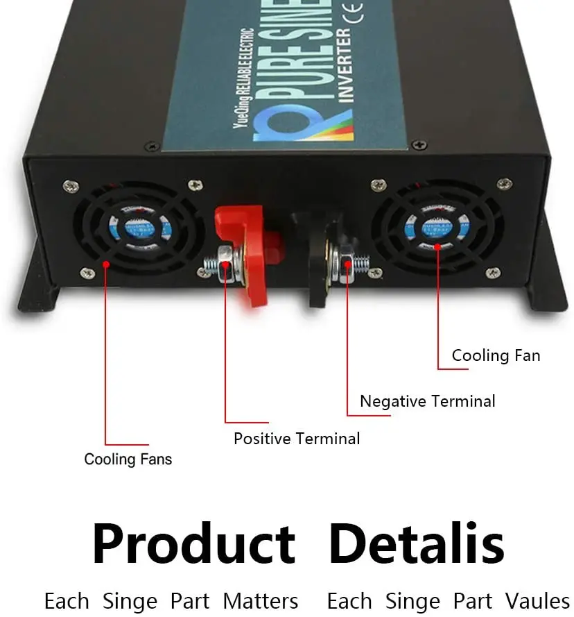 ZJZ WZRELB 3.5kw 순수 사인파 인버터 12v 24v 48v DC에서 100V/110V/120V AC로 변환 3500w 태양광 오프 그리드 인버터