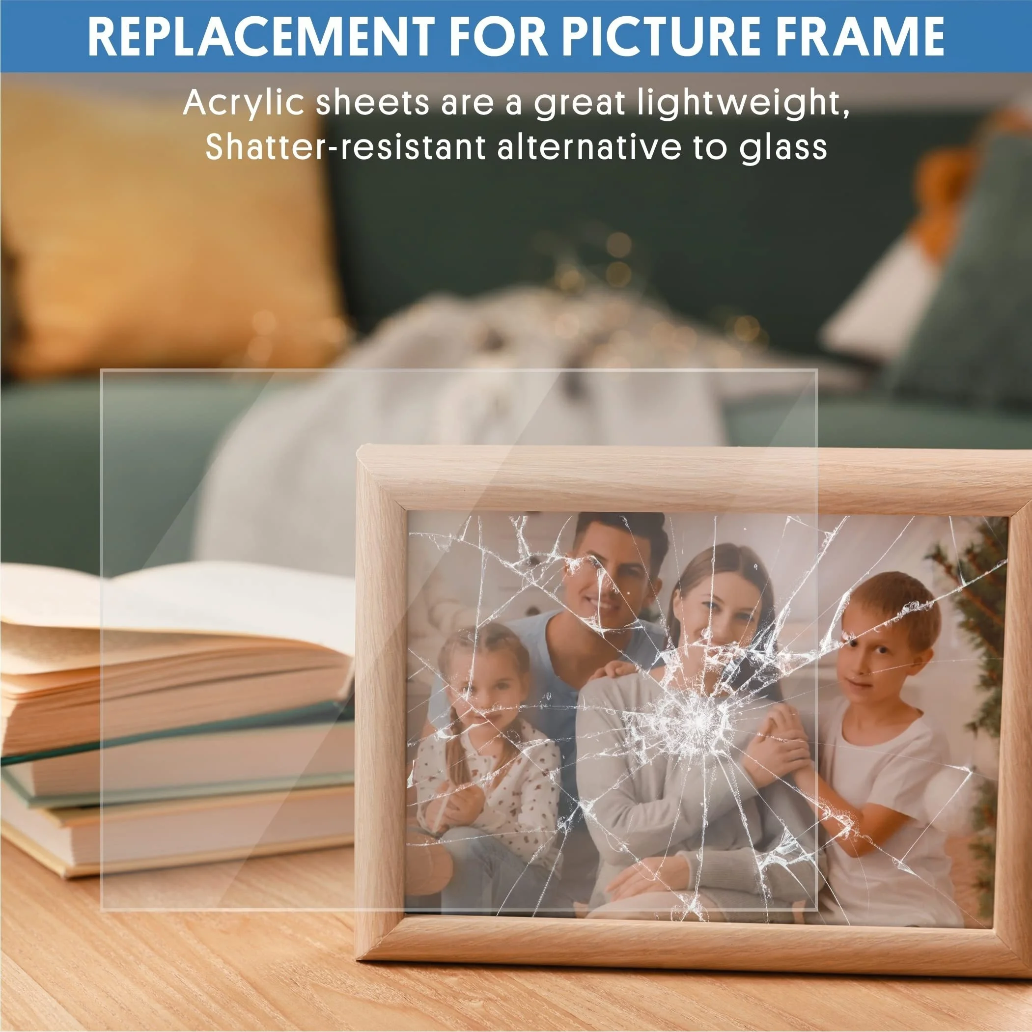 5 Pack Clear Panels for Picture Frames Clear Plastic Panel Glass Replacement Display Projects Painting Thickness 1.0mm