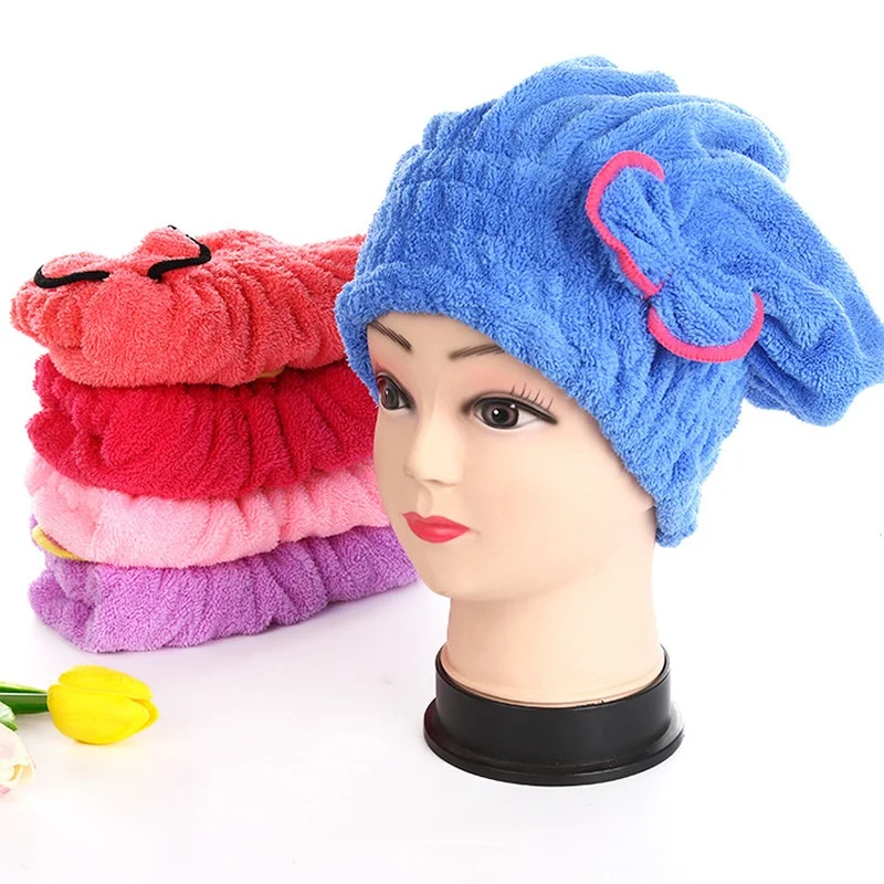 

Microfibre Quick Hair Drying Bath SPA Bowknot Wrap Towel Hat Cap For Bath Bathroom Accessories