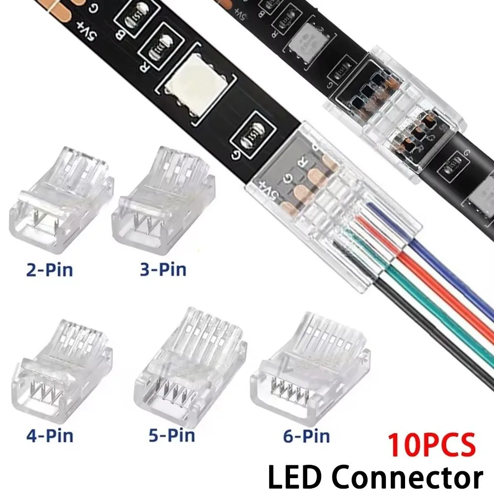 2Pin3Pin4Pin5PinLEDStripConnector10MMSolderlessLEDToStripsTransparentCrystalBuckleforLightStripHead-AliExpress13
