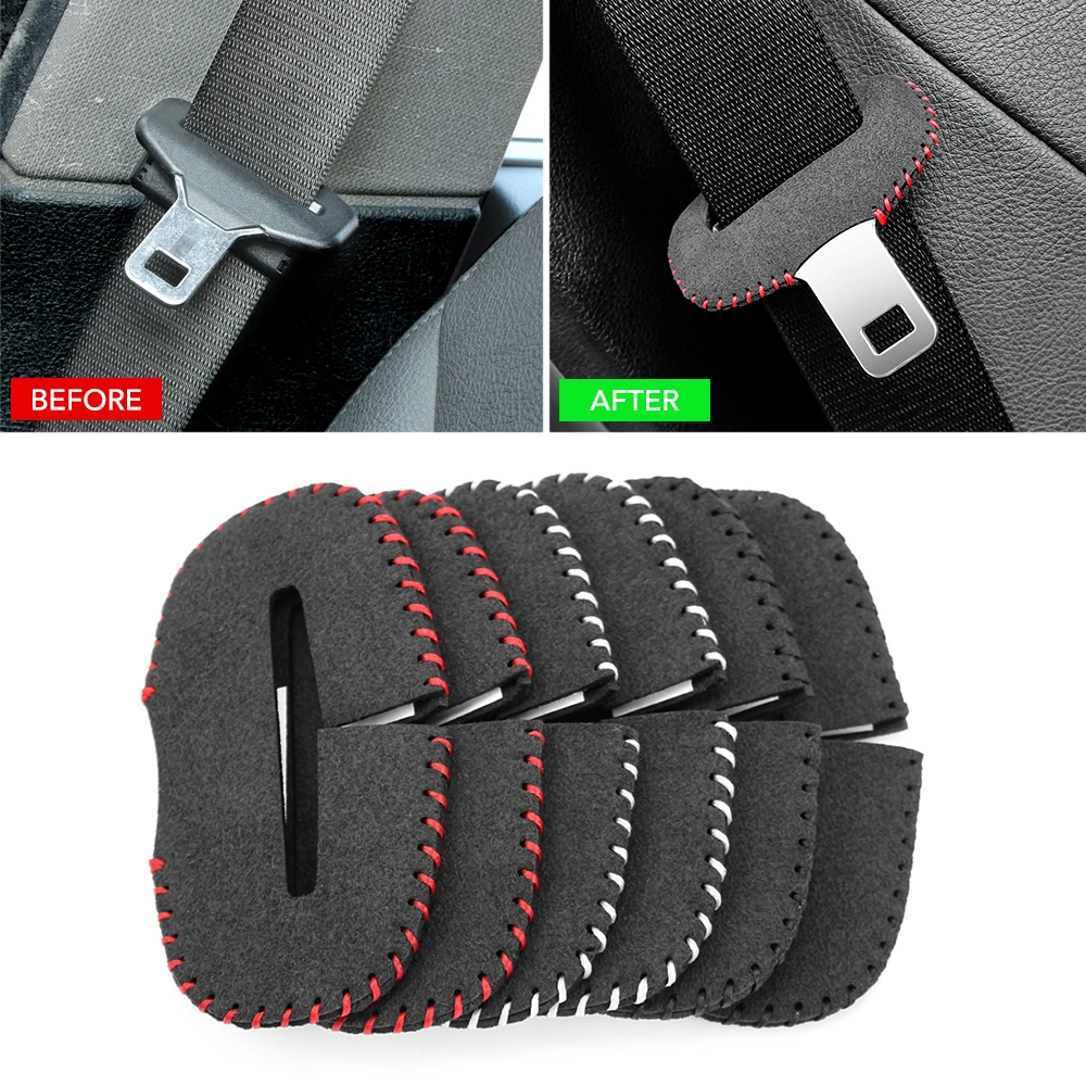 Universal Auto Sicherheits gurt Schnalle Clip Schutz Leder Innen knopf Fall  Anti-Kratz-Abdeckung Sicherheits zubehör - AliExpress