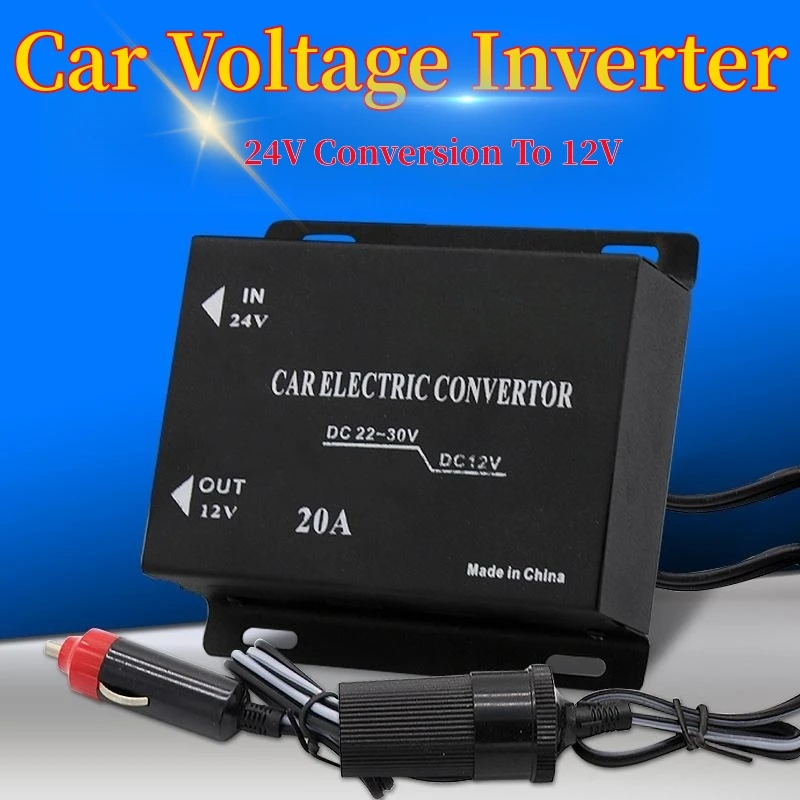 

Car Power Inverter with Cigarette Lighter Plug, 24V to 12V, Car Voltage Reducer, 10A20A, Vehicle Voltage Converter ,Car adapter