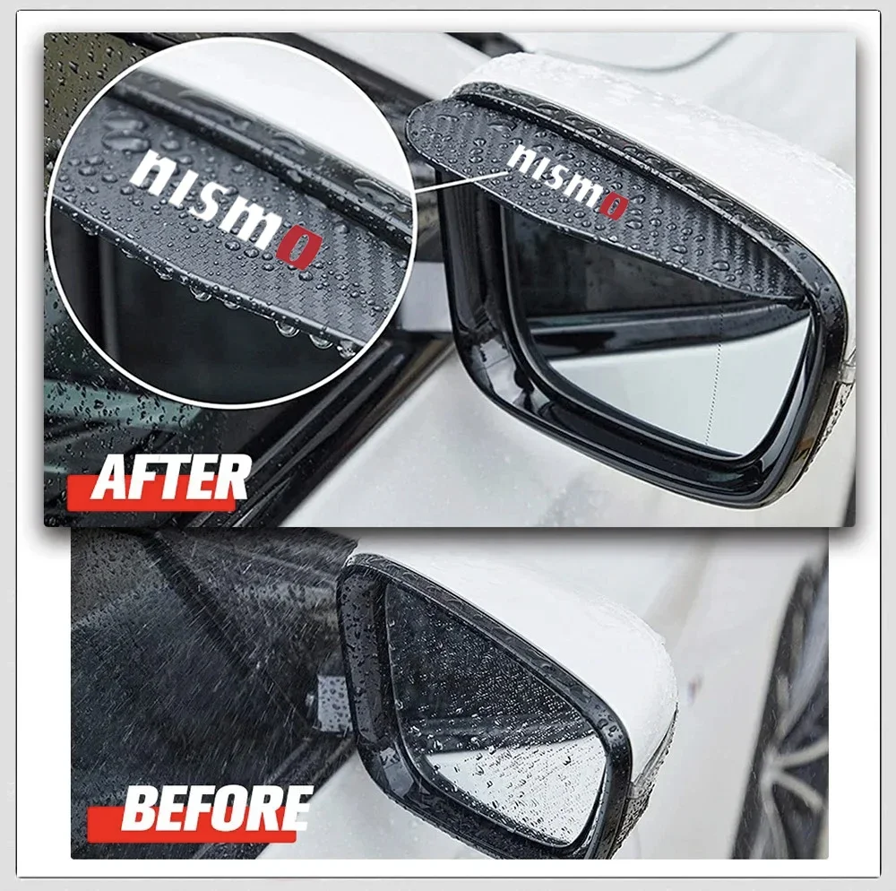 2PCS of General Motors rearview mirror rain cover carbon fiber For Nissan Nismo Tiida Teana Qashqai Juke X trail Note