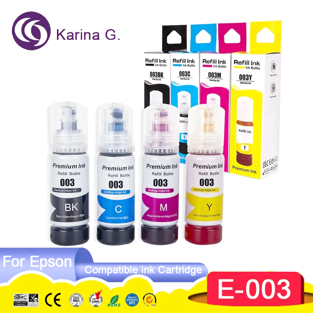 003 Color Compatible Bottle Water Based Refill Tinta Dye Ink for L3110 L1110 L3