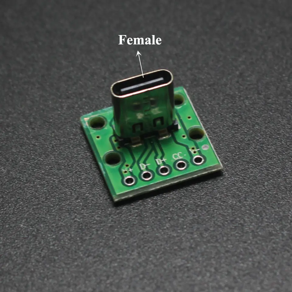 2/5Pcs USB-C Male Female Socket Breakout Board, 5Pin Adapter Module for DIY Projects, Charging and Data Transfer Applications image 5