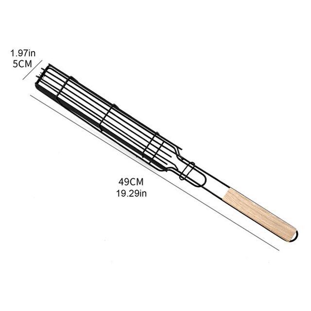 1 Db Bbq Grillező Kosár Kovácsoltvas Grill A Barkács Kebab Kolbász Zöldség Sütő Barbealt Ketrec Clip Szerszámok - Image 6