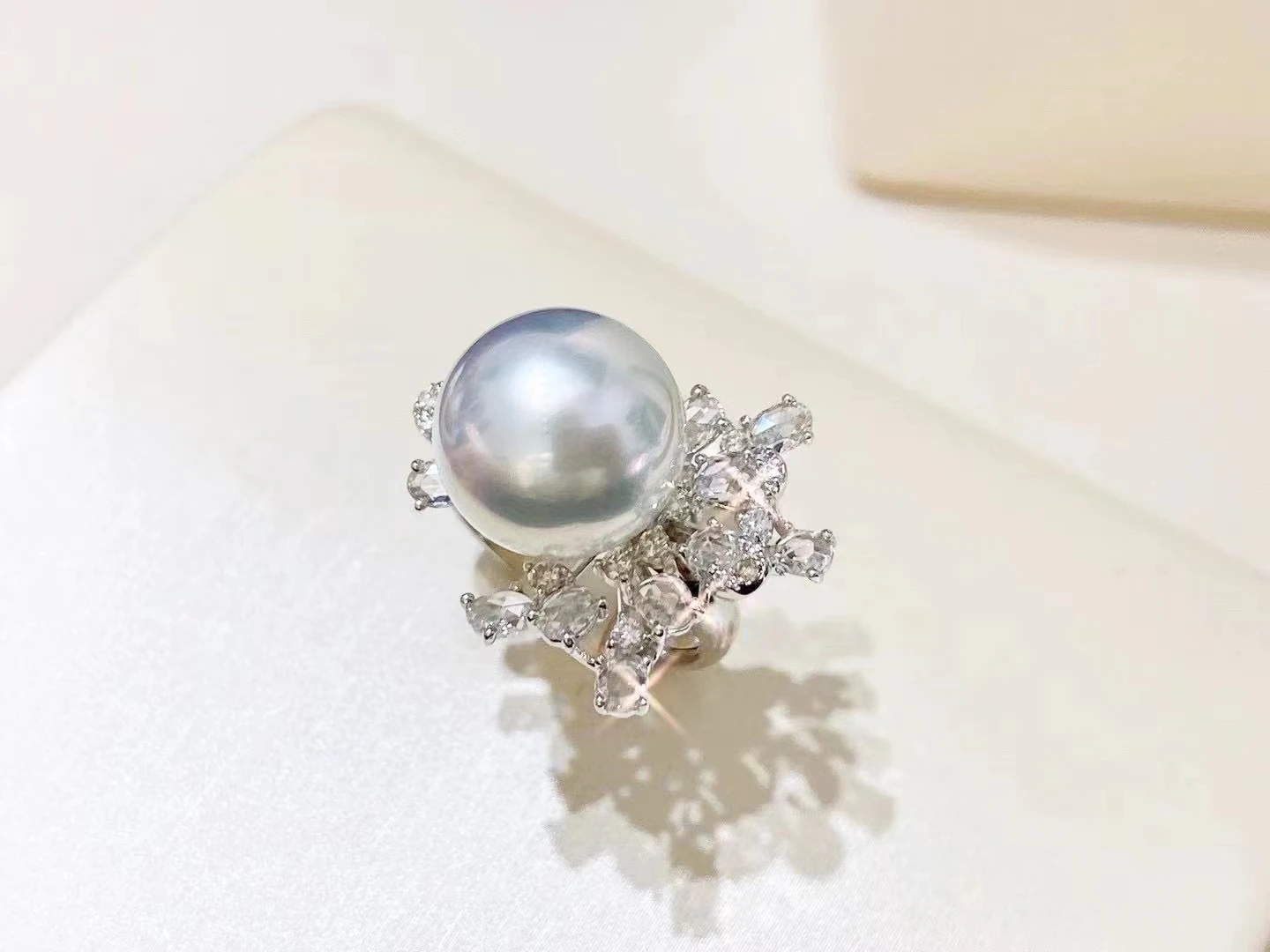 

MJ однотонные фотообои серебряные круглые 10-11 мм Природный пресноводный белый жемчуг кольца для женщин прекрасные подарки на день рождения