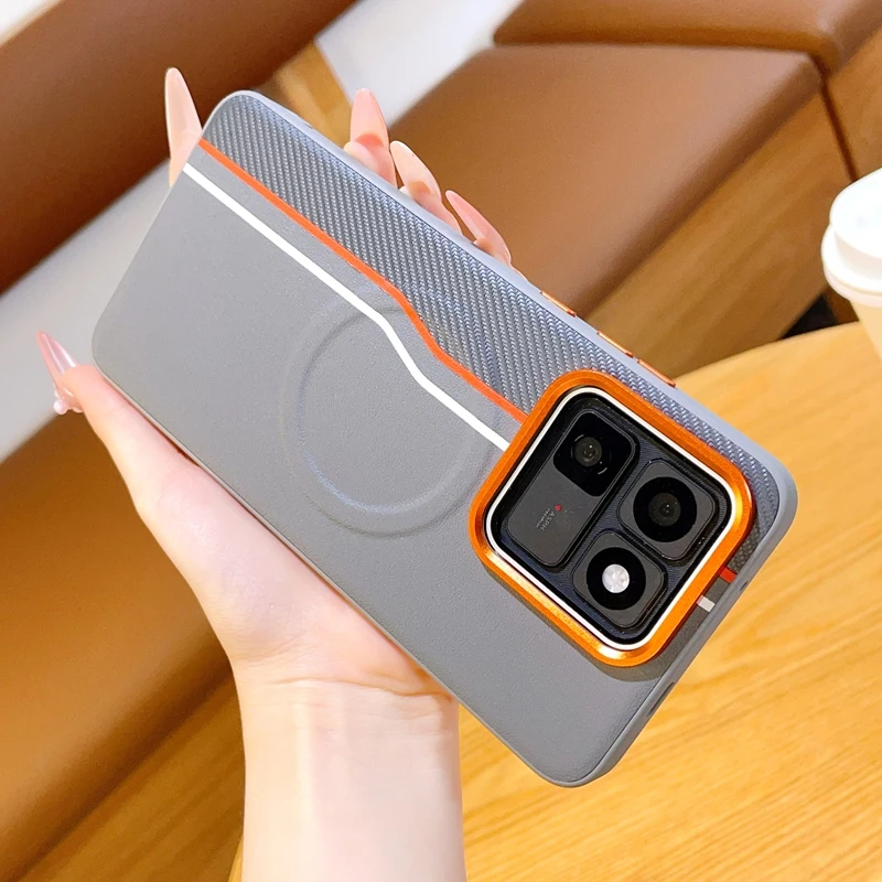 Magnetic Luxury Color Blocked PU Leather Ultra-Thin Shockproof Phone Case