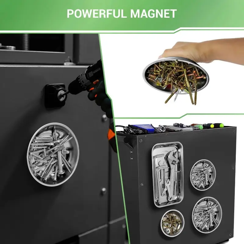 Magnetic Tray Stainless Steel Magnetic Parts Securely Holder Round Rectangular Magnetic Bowl Tools Screw Wrench Organizer Tray image 6