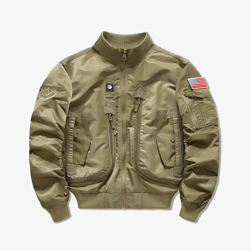MA-1 American pilot cotton jacket men's autumn and winter thick warm baseball jacket fashion men's military fan