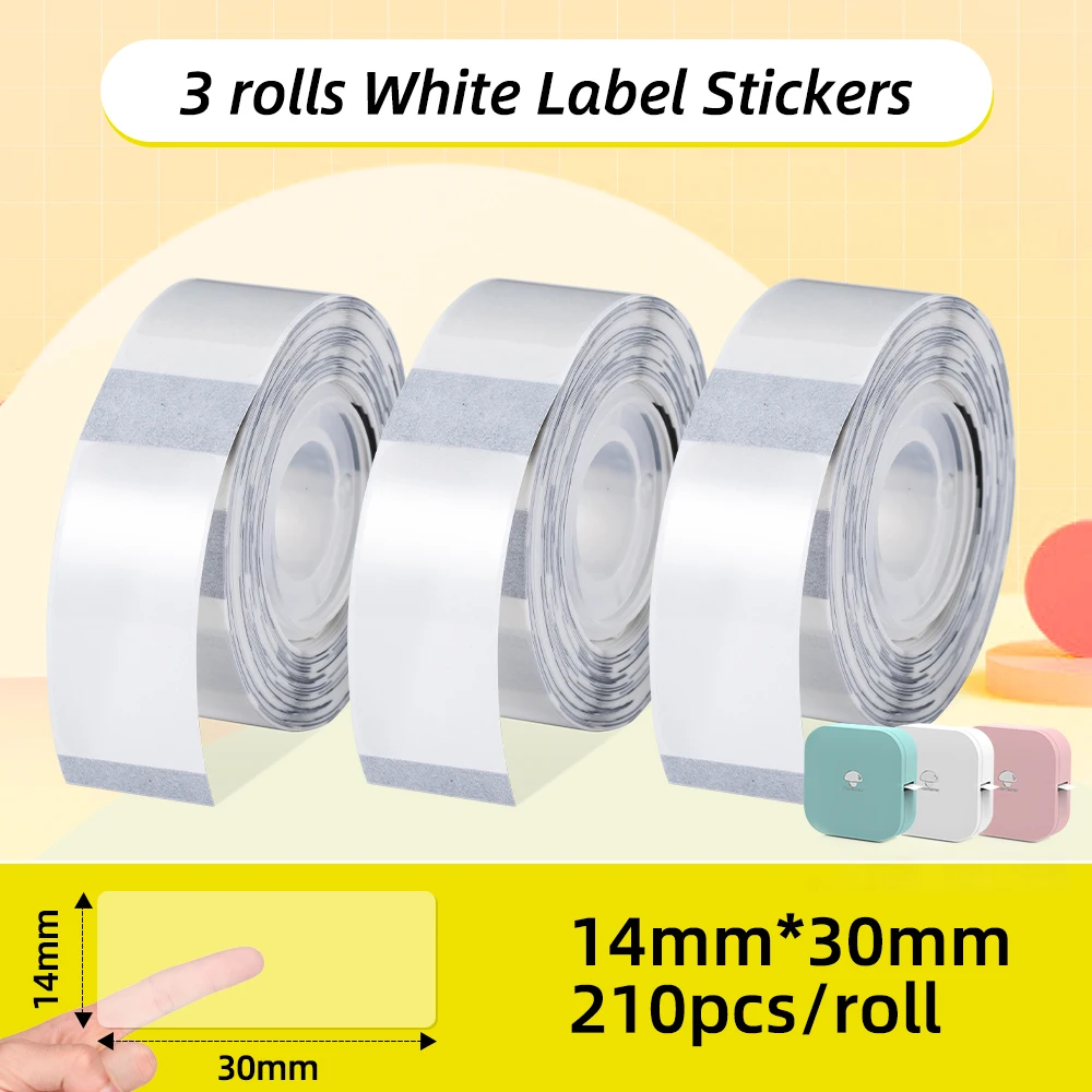 Phomemo D30 Q30 Q30S Q31  Printer Transparent Self-Adhesive Labels Paper 3 Rolls Sticker Tear-proof Water Oil-proof Adhesive