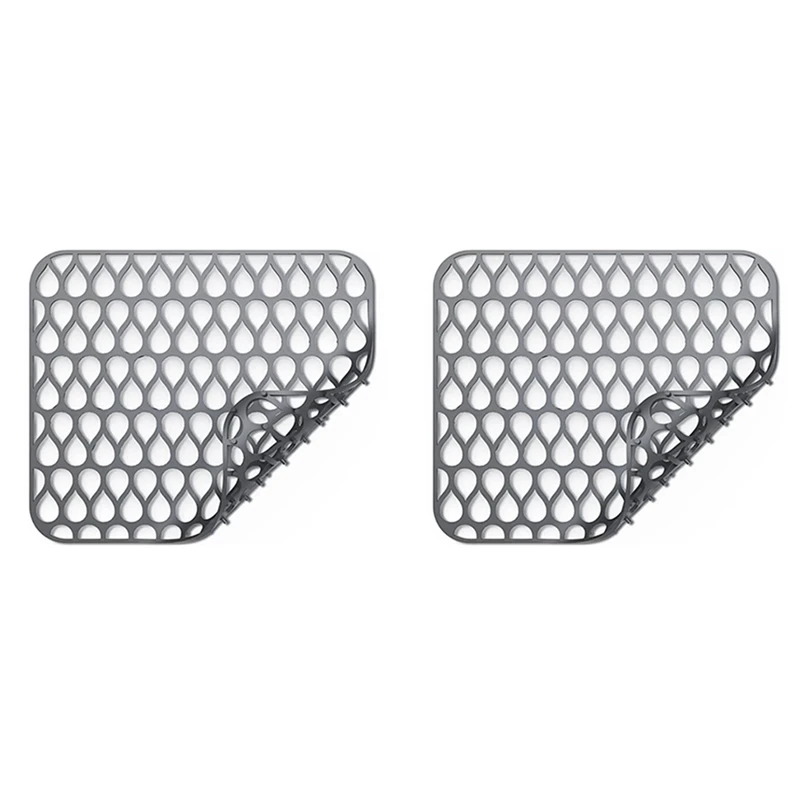 

Silicone Sink Protectors For Kitchen, Folding Non-Slip Sink Mat Grid For Bottom Of Stainless Steel Porcelain Sink 2Pcs