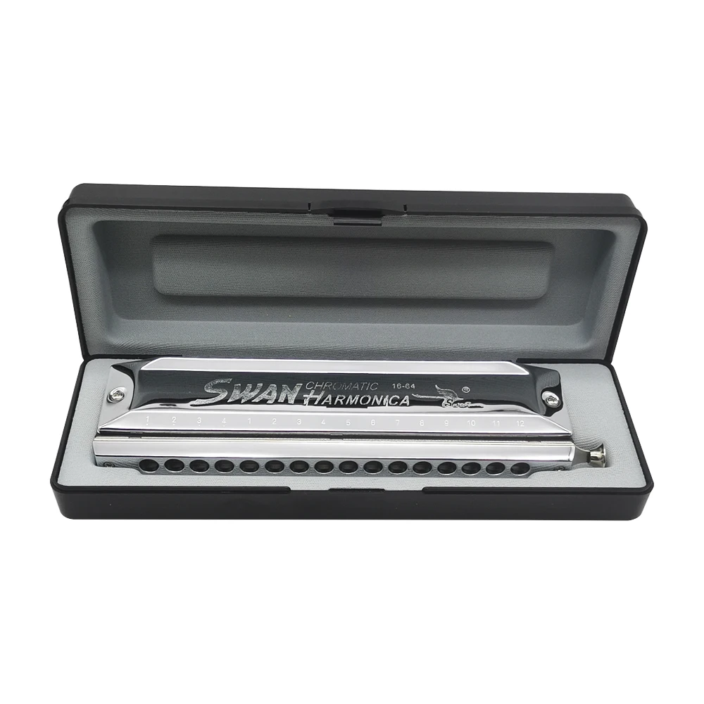 16 holes 64 tone chromatic harmonica C key harmonica square