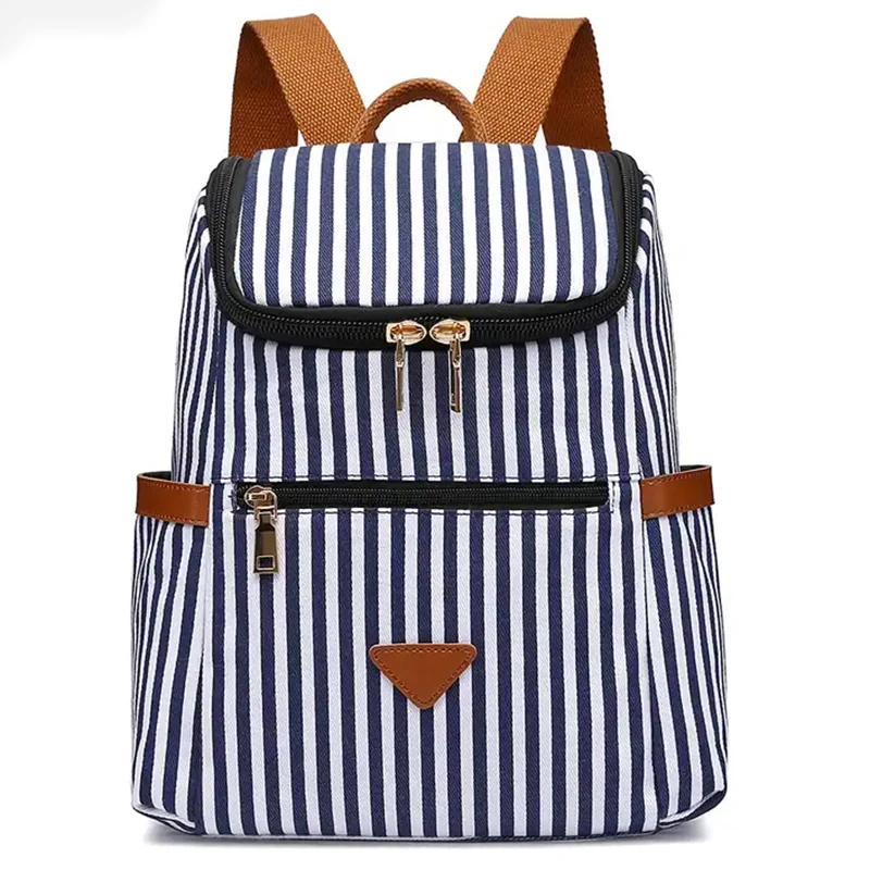 Large capacity High-Quality Adjustable vintage laptop canvas backpack for women simple leisure travel bag