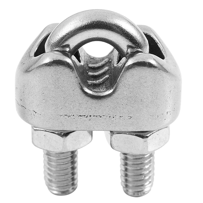 12Pcs Stainless Steel Cable Clip Saddle Clamp For Ropes 0.3Cm 3Mm Wire