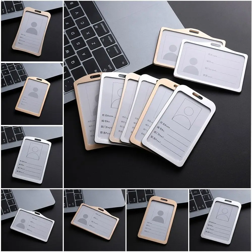 Aluminum Alloy Card Holder Work Card ID Badge Lanyard Holder For Busines Work badge holder