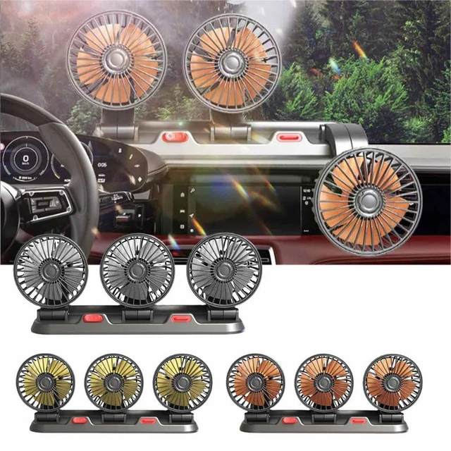 USB-Auto-Lüfter Drei-Kopf-Auto-Lüfter 5V/12V/24V Lüfter 2 Geschwindigkeiten  Auto Silent Fan für LKW Auto Geländewagen RV Auto Fahrzeuge - AliExpress