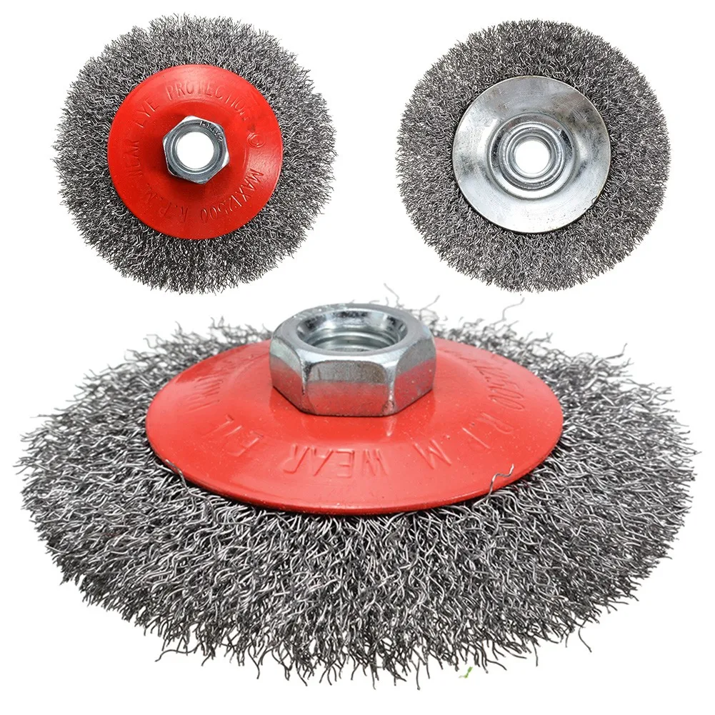Stainless Steel Wire Brush Bevel Wheel 1pc 115mm For M14 Thread Angle Grinder Rust Removal Cleaning Polishing Tool cleaning brush wire brush stainless steel wire brush wire cleaning brush cleaning tool electric wire brush