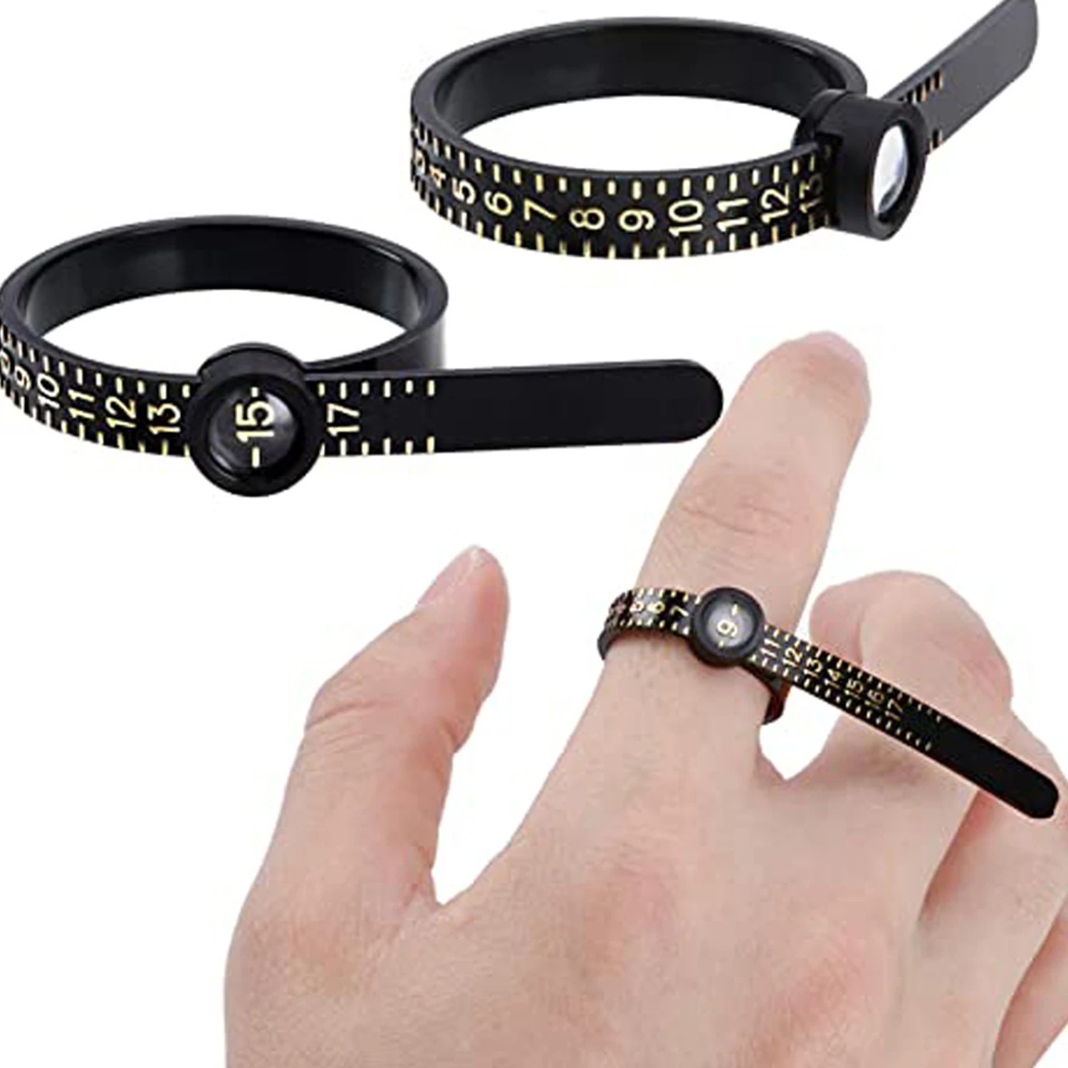Anello Sizer Cintura Di Misurazione Fit Uk/Us/Eu Ufficiale Finger Size Gauge Uomo Donna Taglie Anello Meter Accessori Per Gioielli Strumenti Riutilizz