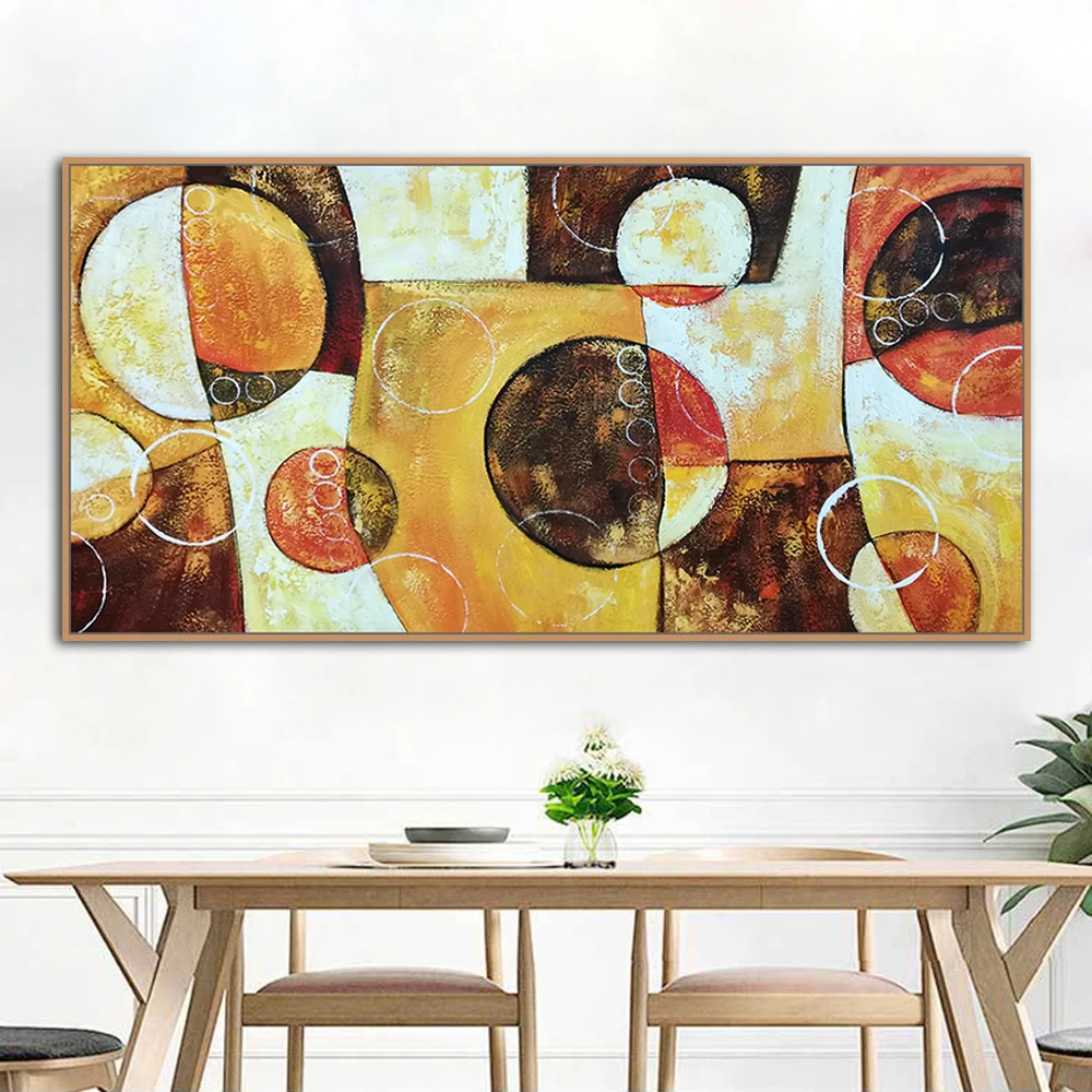 

Mintura Large Handmade Handpainted Oil Paintings on Canvas,Orange Abstract Modern Home Decorative Painting Wall Hang Art Picture