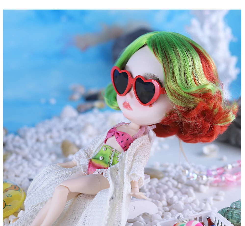 Isabel – Premium Custom Neo Blythe Doll with Multi-Color Hair, White Skin & Matte Cute Face 8