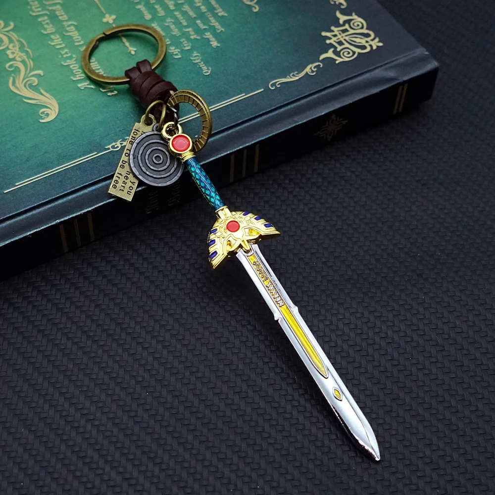 12cm Dragon Quest Sword & Shield Keychain - Game-Inspired Accessory