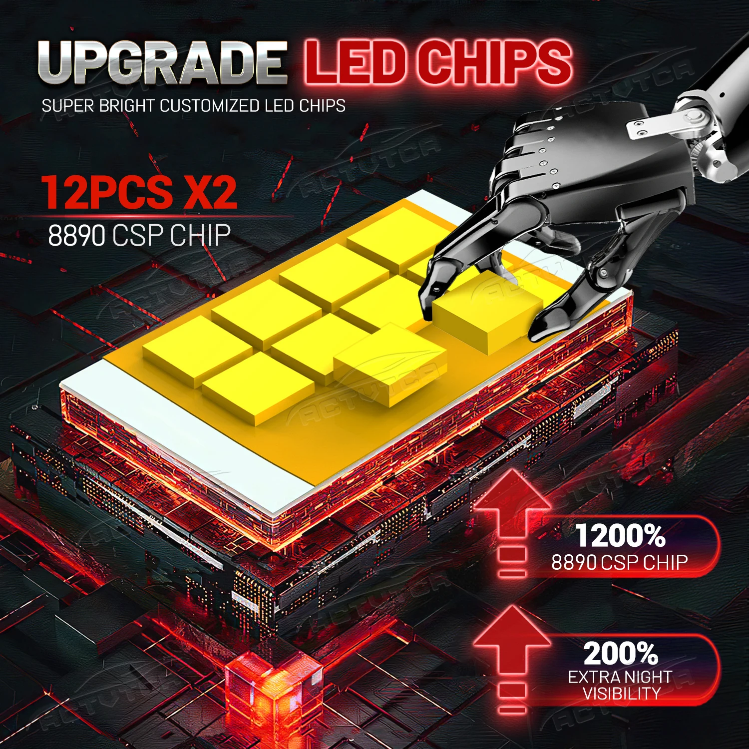 ACTVTCA H4 H7 LED CANBUS H11 H1 9005 HB3 9006 HB4 9007 9008 9012 LED Headlights 2800W High Power 3200000LM Car Headlamp Bulb
