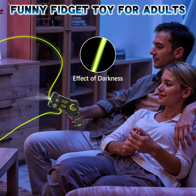 Glow in Dark Rope Launcher String Shooter Toy Hand Held Fidget Toy Stress Relief Birthday Gifts