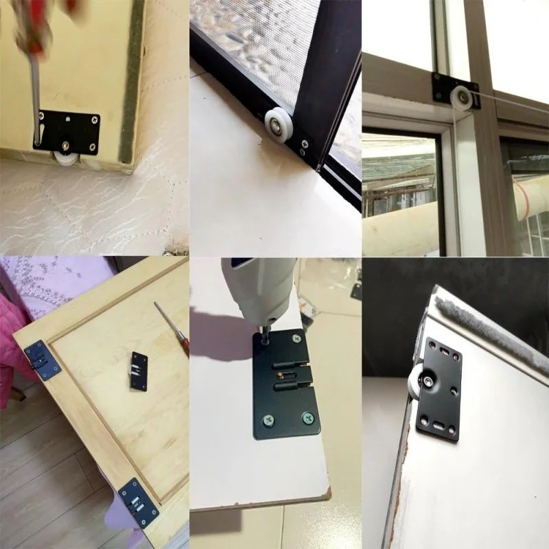 Sliding Closet Door Roller Wardrobe Pulley Cupboard Casters Sliding Door Wheel Thicken Furniture Runners Roller Hardware 2 Sets