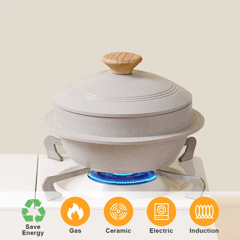 Korean Stone Pot Bibimbap Medical Stone Nonstick Pot Gas Induction Cooker  Stew Pot Kitchen Cookware Clay Pot for Cooking - AliExpress