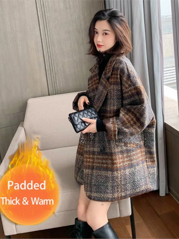 Bella philosophy Winter Korean Overcoat Women Vintage Woolen
