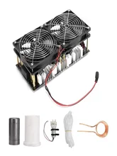  2500W ZVS Induction Heater Module Flyback Driver, PCB Heating Board Large Radiator with Spiral Tube Crucible and Water Pump Pipe 