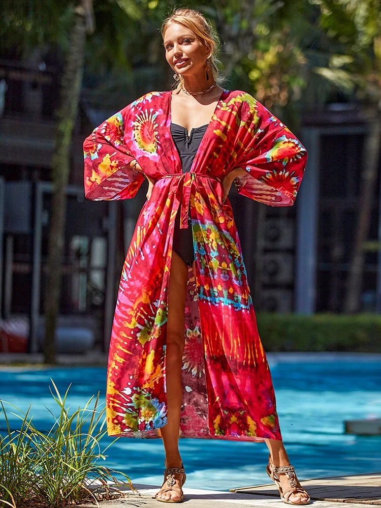 Summer Women Swimwear Cover Up Sexy Beach Cover Ups Chiffon Long Dress  Elegant Solid Beach Bathing Suit Tunic Kaftan - Cover-ups - AliExpress