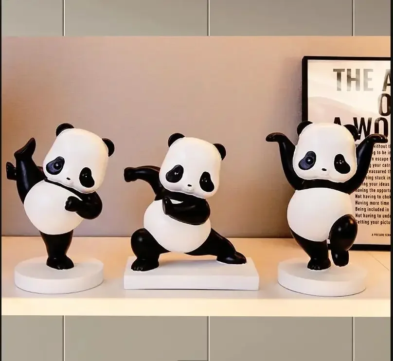 

Nordic Creative Panda Ornaments Resin Crafts Study Living Room Wine Cabinet Decorations Home Decoration Animal Sculpture Art