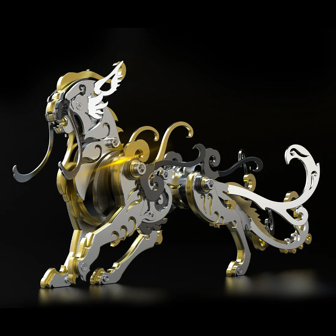 Assemblaggio Fai Da Te Animali Tigre Cinesi Kit Modello In Metallo 3D Giocattolo Animali Cinesi Antichi Modello Giocattolo Set Kit Modello Da Costruir