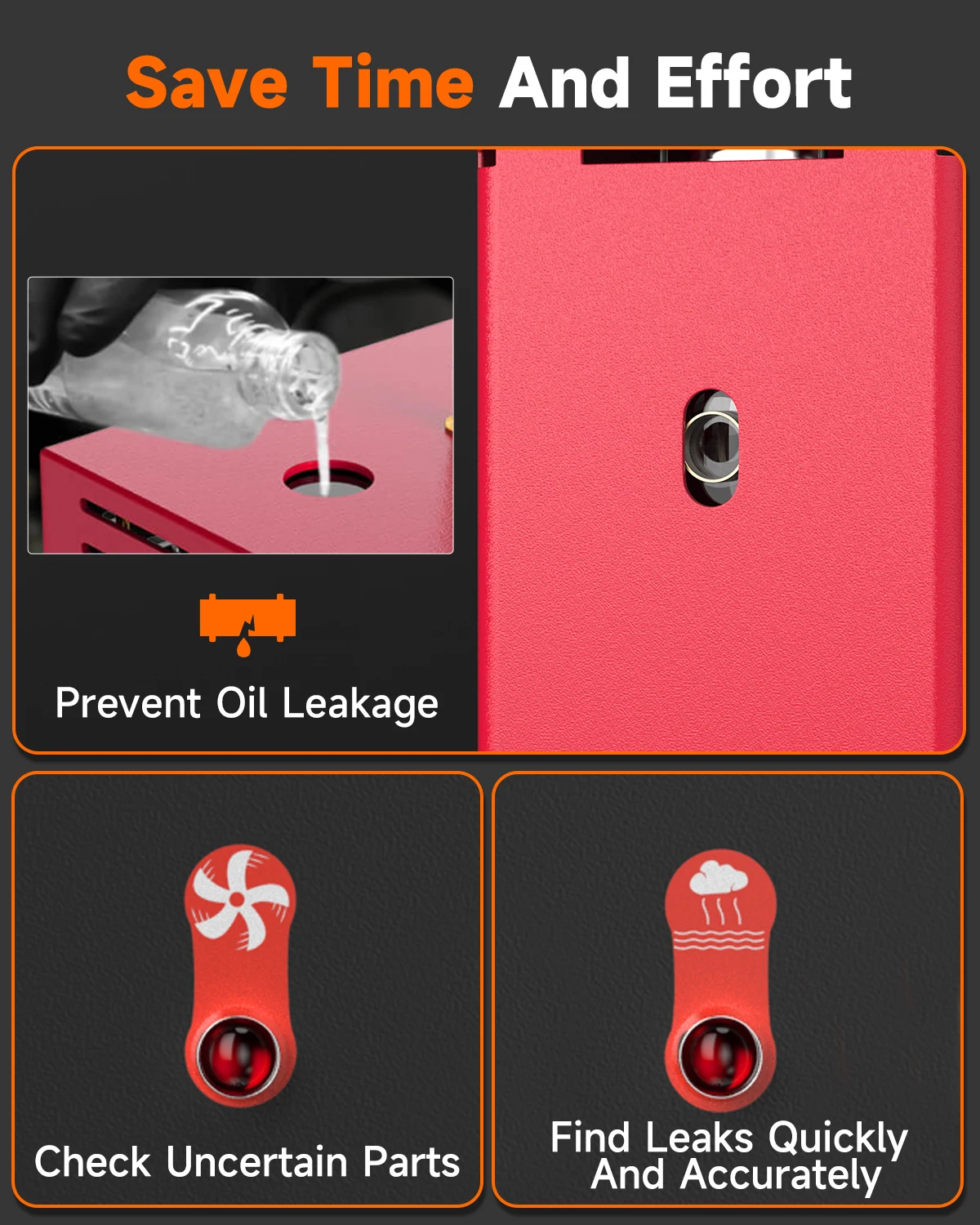 Technik używający kompaktowego wykrywacza dymu