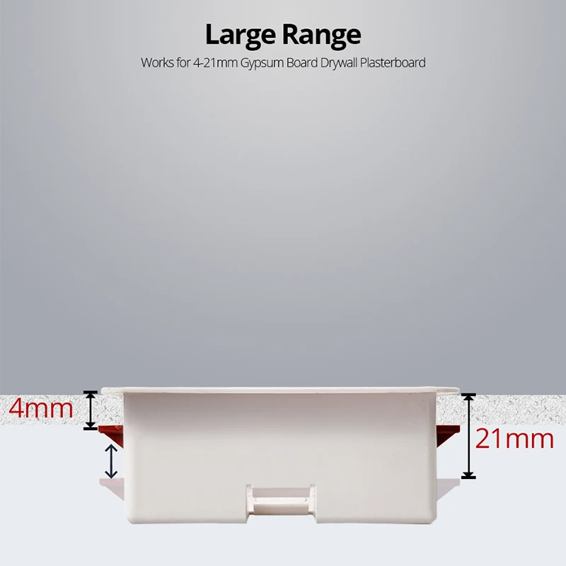 120mm Screw Distance Dry Lining Box For Gypsum Board Drywall Plasterboad 47mm Depth Wallpad 9M 3*6 Wall Switch Socket Cassette