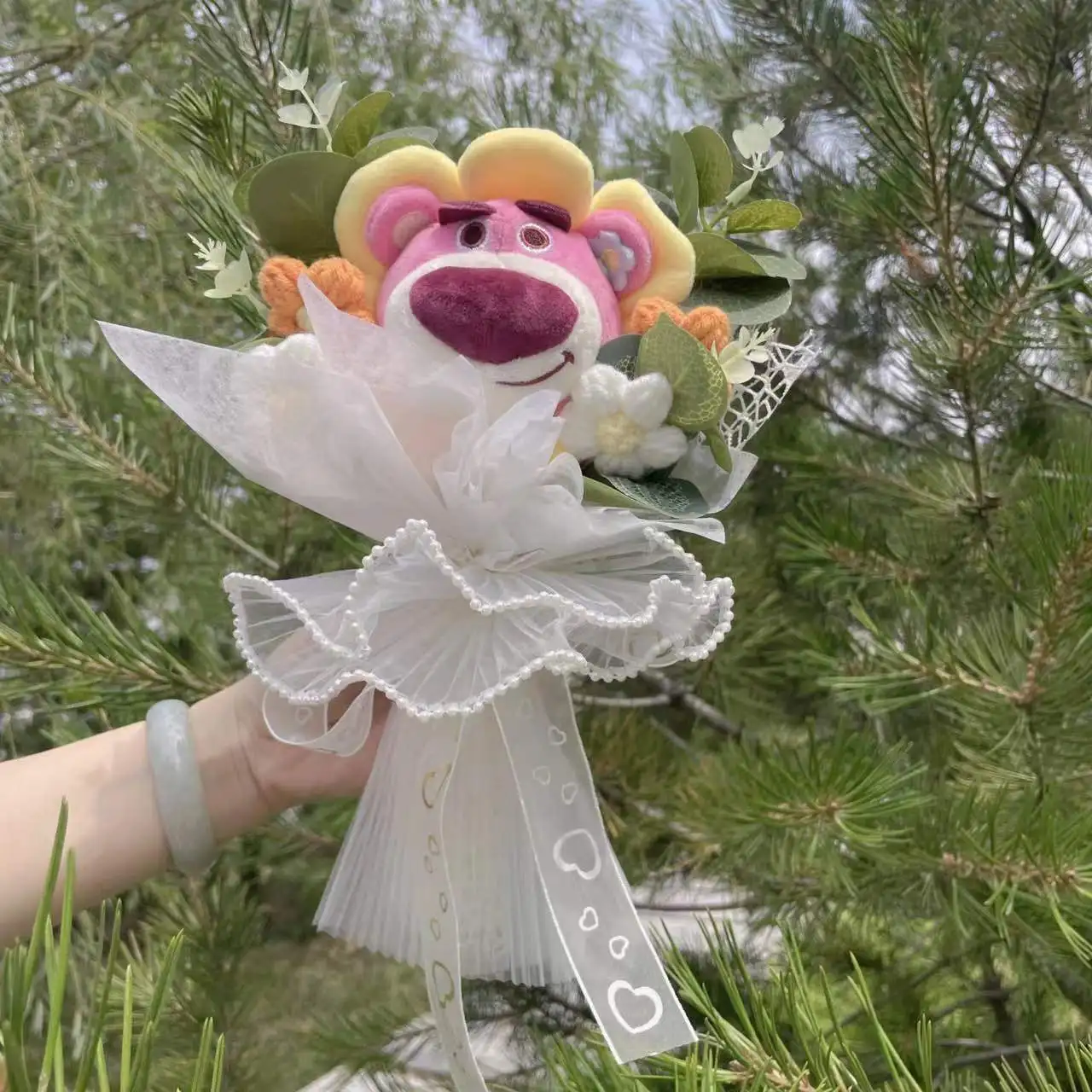 Lovely Lilo and Stitch Pooh Micky Plush Bouquet Gift Box Stuffed Animals Doll Toys Valentine Christmas Graduation Birthday Gifts 6