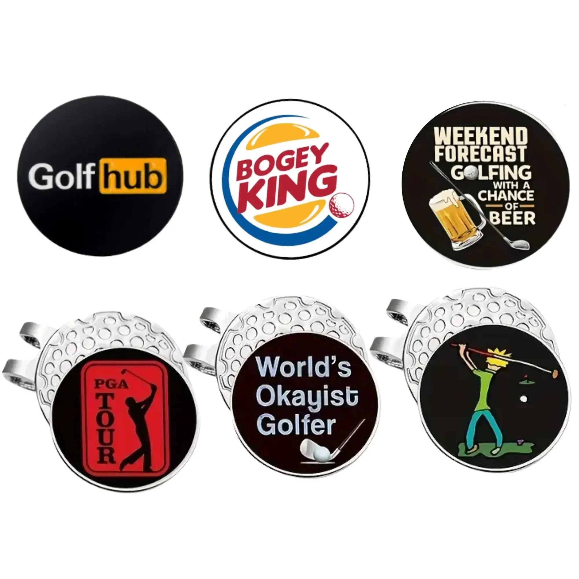 [6pcs Durable Golf Markers] 3 pcs Magnetic Golf Hat Clips - Durable Iron- Essential Golf Accessories For Golf Lovers dad