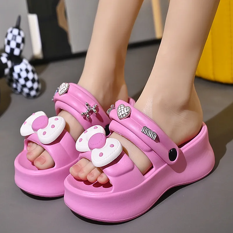 New Sandals Mute Cushioned Shoes Slope Thick Platform Comfortable Buckle Fashion Women Shoes Beach Travel Slides Shoes Female