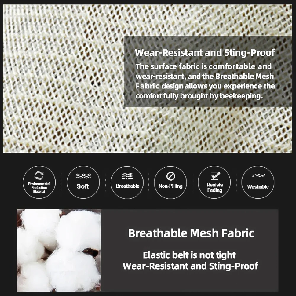 Beekeeping Clothing 3-Layers Ultra Breathable Ventilated Suit With Round Veil Professional Anti Bee Protective Clothes Equipment