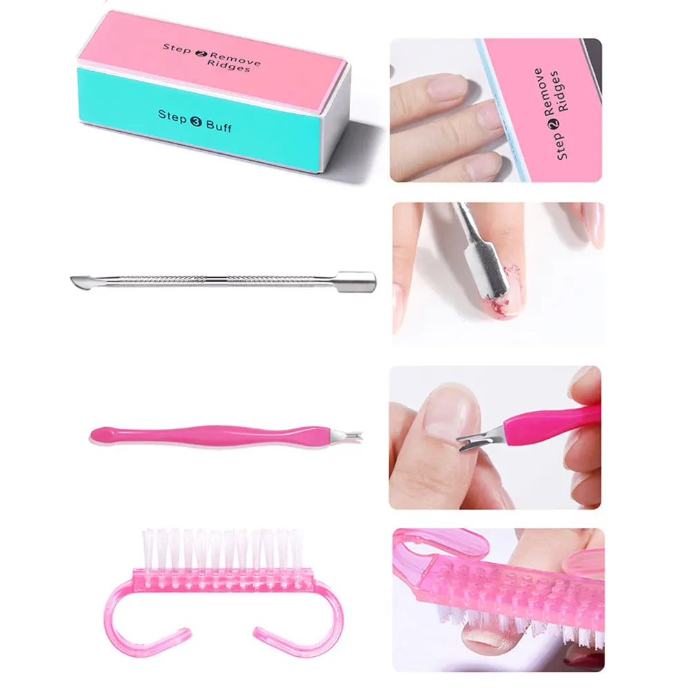 YIKOOLIN Portable USB Electric Nail Drill Polish Kit with UV LED Nail Lamp Nail Separator Polishing Block Manicure Tool kit 4