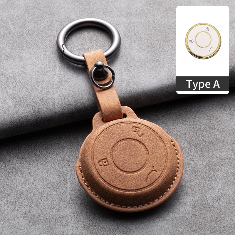 Leather Car Smart Key Case Cover for NETA V Nezha U Nezha NO1 NETA V Auto Key Fob Shell Holder Keychain Accessories key case key case cover car key shell remote control case cover