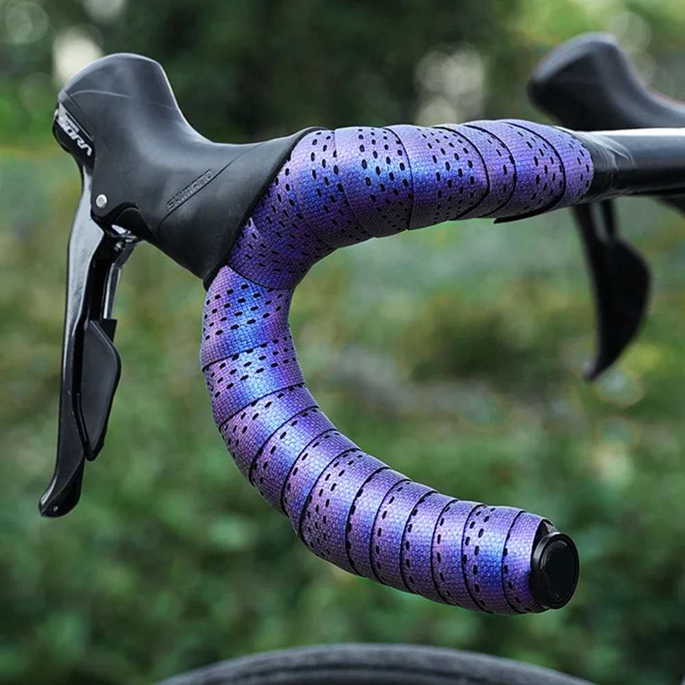 Gradient Purple Road Bike Bend Handle Strap Bicycle Handlebar Tape Breathable Anti Slip Waterproof EVA Shock Absorber Bike Tape