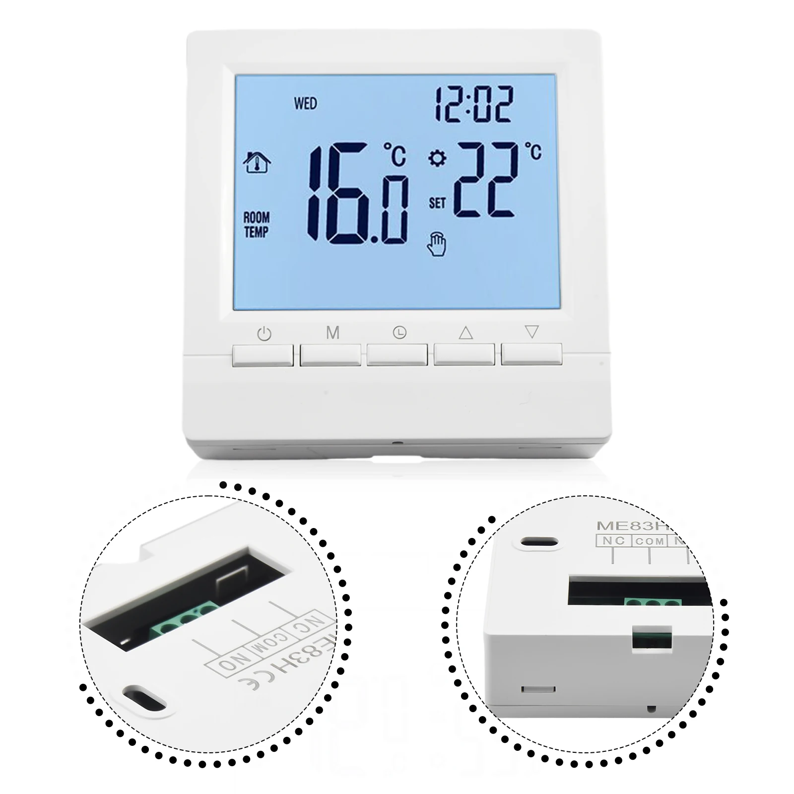 

Room Thermostat Room Temperature Sensor Cable Spare Parts Replacement Room Heating Accessories Digital LCD ME8316A Plastic+Metal