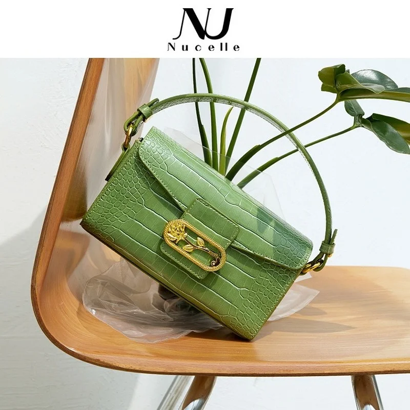 

NUCELLE Single Shoulder Messenger Bag hand bag 2022 new high-end niche crocodile underarm bag