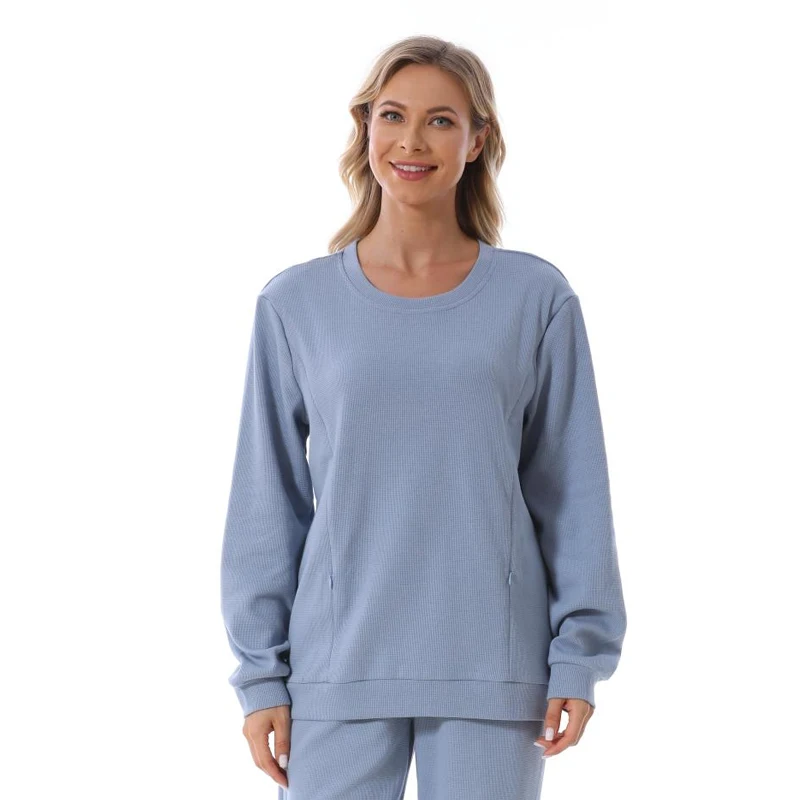 Plus Size Pregnant Women Sweatshirt Long Sleeve Spring Autumn Breastfeeding Clothes Blouse Maternity Clothes Pullover Hoodies 6