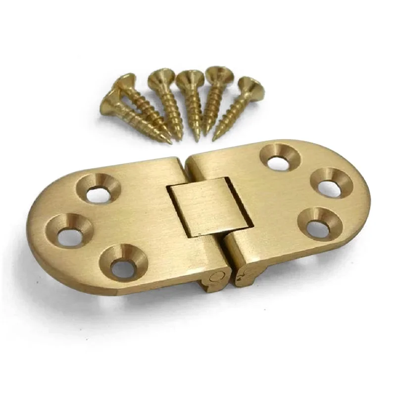 Flip Round Table Pure Copper Furniture Hinge 1Pc 180 Degree Flap Concealed Folding Table Hinges Hardware Accessories