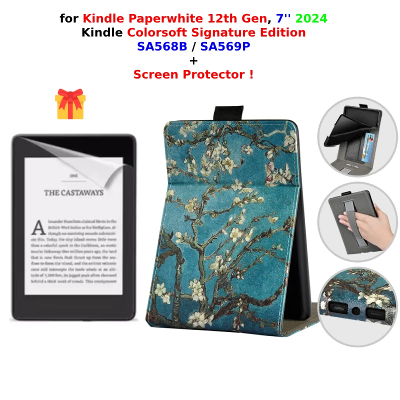 ColorSoft Signature Edition Case with Screen Protector and Hand Strap for 7 Devices, 2024 Release