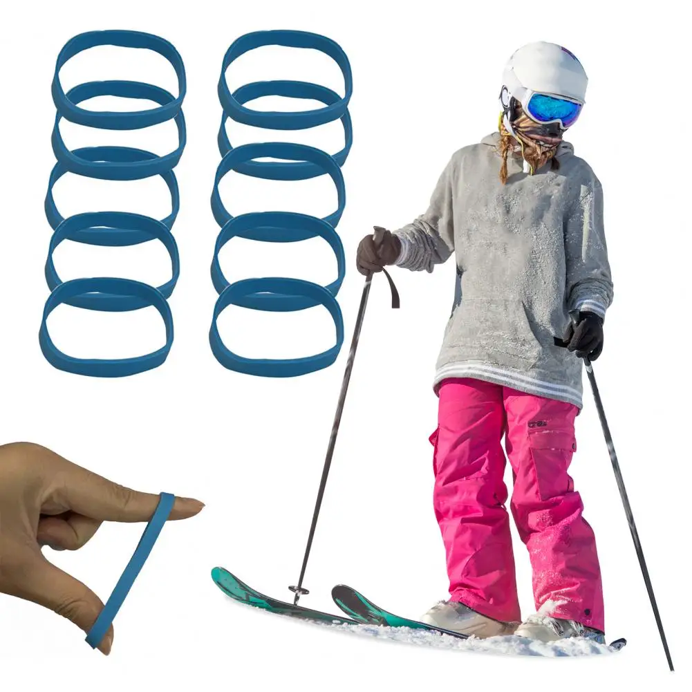 30Pcs Ski Brake Retainers Rubber Ski Binding Brake Retainer Bands Snowboard Straps For Winter Outdoor Sports 스키 브레이크 고정기